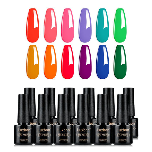 Luxbon Rainbow Gel Polish Set LB12006- 12 Bold & Bright Shades